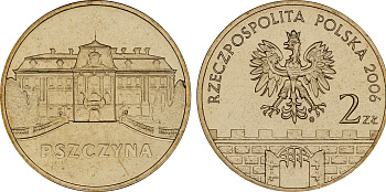 Польша 2 злотых 2006 MW, серия польские города, Пщина (Pszczyna) KM 549 нордик UNC 4676-355