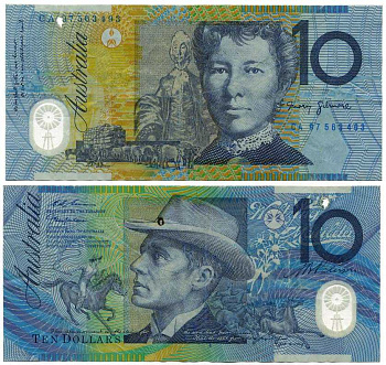 АВСТРАЛИЯ 10 ДОЛЛАРОВ 1997 ПОДПИСЬ MACFARLANE AND EVANS Pick 52b пластик 7375-28-4-1