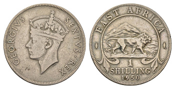 Британская Восточная Африка 1 шиллинг 1950 Георг VI (1936-1952) KM 31 медно-никель 4626-726