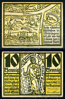 Гебезее (Пруссия, Саксония) 10 пфеннигов 1921 бумага UNC (пресс) 7555-51-4-1