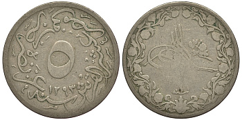 Египет 5/10 гиршей 1911 Мухамад V (1909-1914) KM 304 медно-никель 37-854