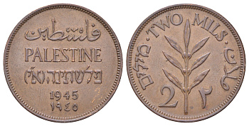 Израиль, Палестина 2 миля (милса) 1945 Британская Палестина KM 2 бронза 4127-1642