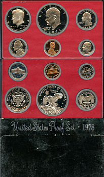 США официальный набор из 6 монет, в пластике 1978 S, Джон Кеннеди, в твердом пластике KM PS 142   PROOF  8-2-04-27