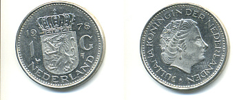 Нидерланды 1 гульден 1978 Юлиана (1948-1980) KM 184a никель 83-816