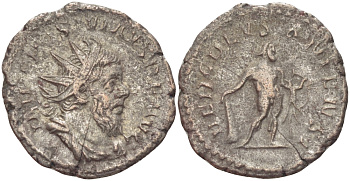 Римская Империя (императоры в Галлии) антониниан 260 - 269 Постум. IMP C POSTVMVS P F AVG / HERC DEVSONIENSI, Геркулес с палицей, луком и львиной шкурой, Колония Агриппины, Good Very fine RIC 64 биллон 1073-12-32