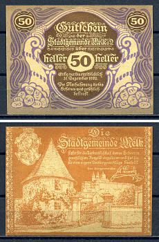 Мельк (Австрия) 50 геллеров 1920 Jaksc/Pick?JPR0605II-50 бумага aUNC 7556-24-4-2