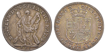 Брауншвейг-Каленберг-Ганновер 1/3 талера 1734 CPS, Георг II (1727-1760), из коллекции Ричарда Б. Смита Smith 149, Welter 2596 серебро 1525-1014
