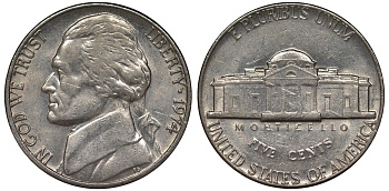 США 5 центов 1974 Джеферсон KM А192 медно-никель 4128-617