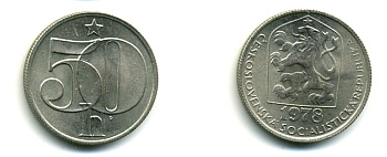 ЧЕХОСЛОВАКИЯ 50 ГЕЛЛЕРОВ1978 35-744