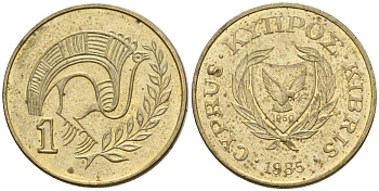 Кипр 1 цент 1985 KM 53.2 никель латунь 4174-1121