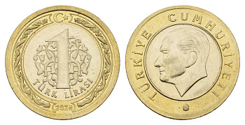 Турция 1 лира 2025 Кемаль Ататюрк KM 1244 биметалл UNC 72-341