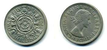 Великобритания 2 шиллинга (флорин) 1963 Елизавета II (1952-2022) KM 906, Spink 4146 медно-никель 89-1643