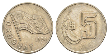 Уругвай 5 песо 1980 KM 75 медь цинк никель 4637-121