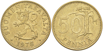 Финляндия 50 пенни 1978 К KM 48 алюминиевая бронза 219-1214