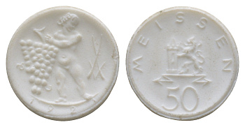 Майсен 50 пфеннигов 1921 Men05 16521.9, Men18 20725.9, Scheuch 171n фарфор 08-544