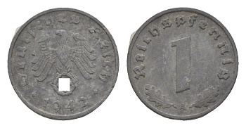 Германия 1 рейхспфенниг 1942 A KM 97, J.369 цинк 4613-447