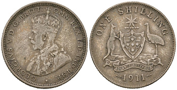Австралия 1 шиллинг 1911 Георг V (1910-1936) KM 26 серебро 71-1127