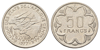 Центральная Африка (BEAC) 50 франков 1977 KM 11 никель 4516-946