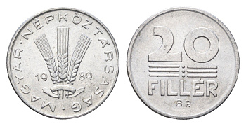 Венгрия 20 филлеров 1989 BP KM 573 алюминий 4668-162