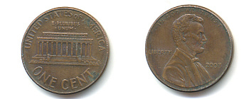 США 1 ЦЕНТ 2007 ЛИНКОЛЬН KM 201b цинк плакированный медью 86-516