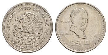 Мексика 500 песо 1988 Мо, Франсиско Игнасио Мадеро KM 529 медно-никель 4634-331
