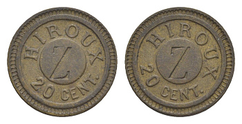 Франция жетон в 20 сантимов ND Hiroux латунь 4636-1267