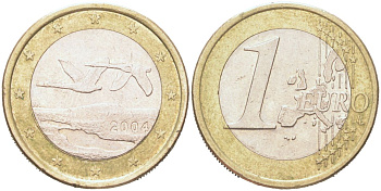 Финляндия 1 евро 2004 KM 104 биметалл 4126-724