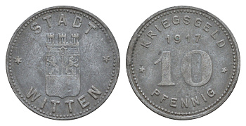 Виттен 10 пфеннигов 1917 Funck 604.2A, Men18 34499.2 цинк 4657-1054