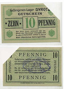 Германия 10 пфеннигов ND лагерь военнопленных в Дироце (Dyrotz) C-2912 бумага UNC (пресс) 000-00-00