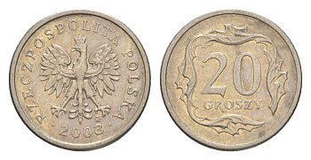 Польша 20 грошей 2003 Y 280 медно-никель 4625-1255