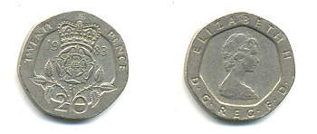 Великобритания 20 пенсов 1983 Елизавета II (1952-2022) KM 931, Spink 4230 (G1) медно-никель 59-411