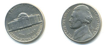 США 5 ЦЕНТОВ 1976 D, ДЖЕФФЕРСОН KM A192 медно-никель 89-454