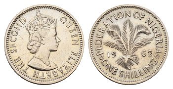 Нигерия 1 шиллинг 1962 KM 5 медно-никель 98-1136