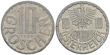 Австрия 10 грошей 1989 KM 2878 алюминий 4135-257