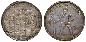 Брауншвейг-Каленберг-Ганновер 1 талер 1709 RB, Георг I, Курфюрст Ганноверский, великан, из коллекции F. Popken Dav. 2065, Welter 2143 серебро 10-017-09