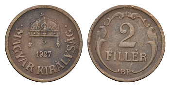 Венгрия 2 филлера 1927 KM 506 бронза 4658-866