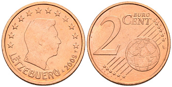 Люксембург 2 евроцента 2009 KM 76 сталь плакированная медью 4147-814