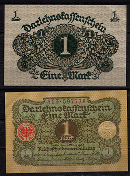 Германия 1 марка 1920 Pick 58 бумага 7198-25-1-2