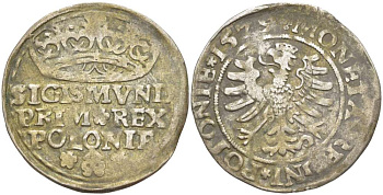 Польша 1 грош 1529 Сигизмунд I Старый (1506-1548), вес 1,98 гр., Краков серебро 1517-135