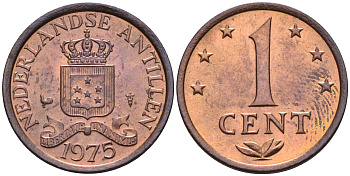 Нидерландские Антилы 1 цент 1975 Юлиана (1948-1980) KM 8 бронза 4169-264