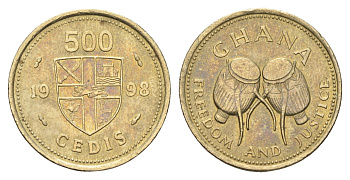 Гана 500 седи 1998 KM 34 никель латунь 4666-616