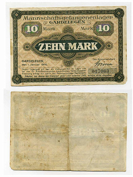 Германия 10 марок ND команда лагеря военнопленных в Гарделегене C-3001 бумага 000-00-00