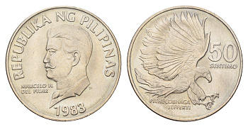 Филиппины 50 сентимо 1983 KM 242.1 медно-никель aUNC 4666-645