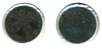 ИСПАНСКИЕ НИДЕРЛАНДЫ 1 ЛИАРД 1712 KM 18 медь 503-621