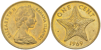 Багамские острова (Багамы) 1 цент 1969 KM 2 никель латунь UNC 4580-1112
