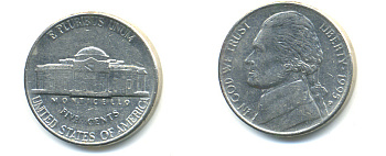 США 5 ЦЕНТОВ 1995 P, ДЖЕФФЕРСОН KM А192 медно-никель 86-626