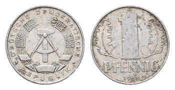 ГДР 1 пфенниг 1968 A KM 8.1 алюминий 206-258