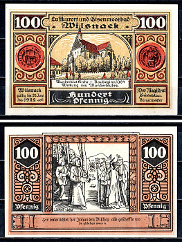 Вильснак (Пруссия, Бранденбург) 100 пфеннигов 1922 2193-48-2-1