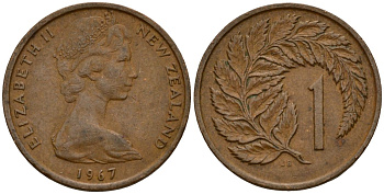 Новая Зеландия 1 цент 1967 KM 31 бронза 4154-827