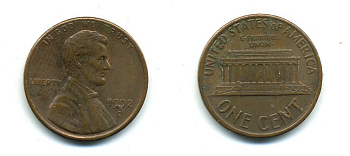 США 1 ЦЕНТ 1992 D, ЛИНКОЛЬН KM 201b цинк плакированный медью 4364-243